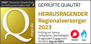 Geprüfte Qualität - Herausragender Regionalversorger 2023