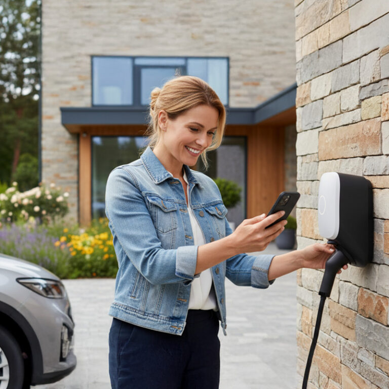 E-Auto beim Laden an einer Wallbox